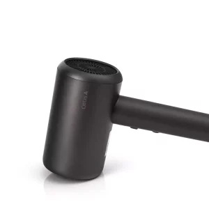 HD618 double-layer thermal insulation hair dryer for hotels in Space Grey color, with a clear view of the double-layer intensive air inlet and wide-mouth centrifugal air outlet grille, perfect for energy efficient and powerful hair drying and styling experience.